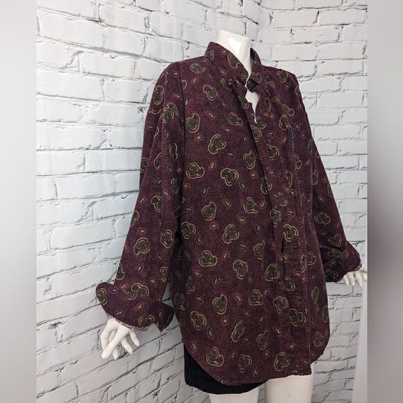 Chaps Ralph Lauren Vintage Button shirt Paisley size large - Picture 2 of 10